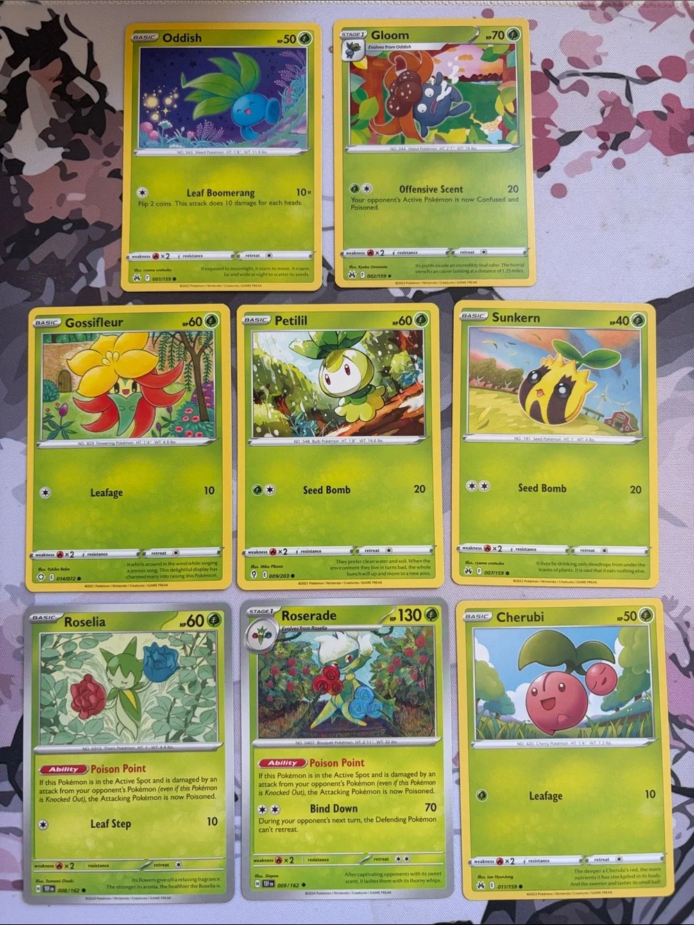 🌸 Flower Pokémon Card Lot | Oddish Roserade Cherubi Petilil ✨5/$25✨